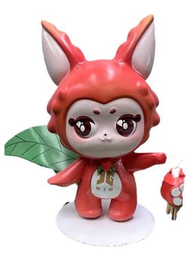 玻璃钢卡通荔枝公仔雕塑杨梅摆件