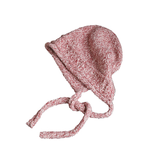 礼诚 50羊毛大肚纱夹花针织护耳帽秋冬防风拉法帽保暖粉色包头帽
