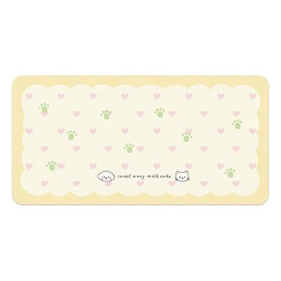 卡通格纹皮革鼠标垫·防水防油