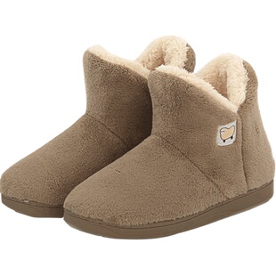 棉拖鞋女冬季包跟居家家用加绒防滑加厚室内保暖情侣秋冬月子鞋