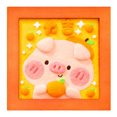 羊毛毡戳戳乐相框画diy手工礼物