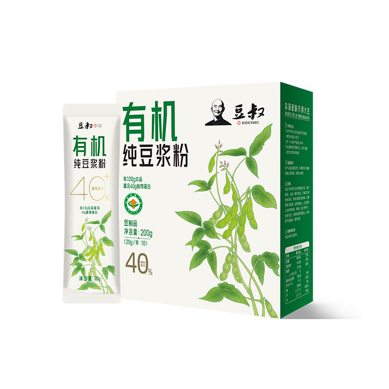 豆叔有机黄豆纯豆浆粉独立小包装非转基因大豆40%高蛋白质孕妇喝