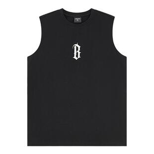 BONELESS 美式休闲基础B字logo印花背心潮牌男宽松无袖T恤坎肩夏