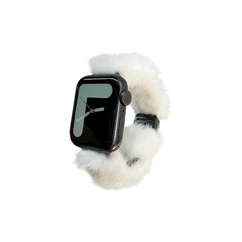 仿兔绒毛iwatch表带适用于苹果AppleWatch手表iwatch女秋冬s10新款毛茸磁吸表带苹果手表8高级创意腕带S9
