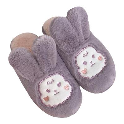 细细条可爱兔子居家保暖棉拖鞋冬