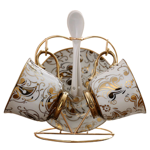 欧式骨瓷陶瓷咖啡杯套装小奢华咖啡杯套具简约家用茶杯马克杯水杯