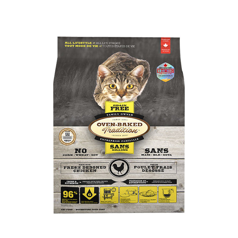 欧恩焙猫粮OvenBaked加拿大低温烘焙无谷配方鸡鸭鱼全猫粮10磅