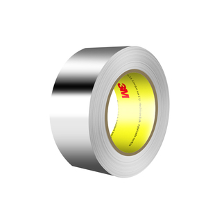 3M363铝箔胶带耐高温防水玻璃布纤维强力高粘固定防潮无痕抗撕裂捆扎屏蔽电磁干扰油烟机管道无残胶银色胶带