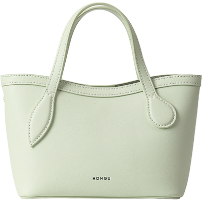 HONGU/红谷包包女新款牛皮单肩手提包时尚斜挎菜篮子包女包小包