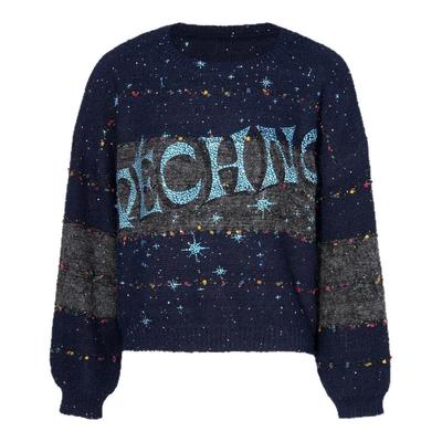 TCH私服烫钻毛衣女2025秋季新款宽松百搭亮片针织衫潮T75C09E5109