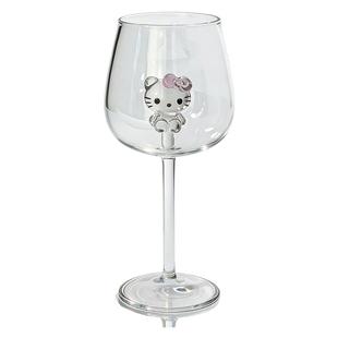 原创立体圣诞树kt猫玻璃高脚气泡酒波尔多杯送闺蜜高级感创意礼物