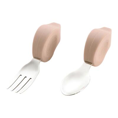 Qlittle儿童训练叉勺不锈钢硅胶