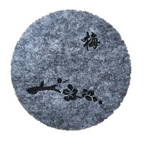 定制中式梅兰竹菊复古套装毛毡杯垫茶席餐桌垫席布茶垫隔热防滑垫