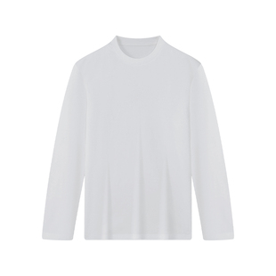 霞湖世家80支长袖T恤男女长绒棉7A抑菌纯色打底衫棉白T三代179A