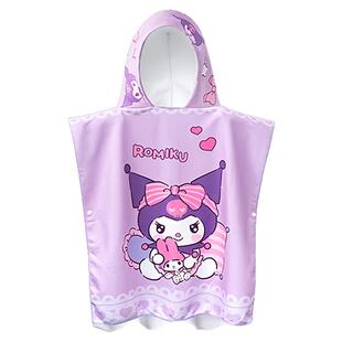 卡通可爱动漫斗篷浴巾儿童游泳洗澡速干吸水浴袍毛巾男女童沙滩巾