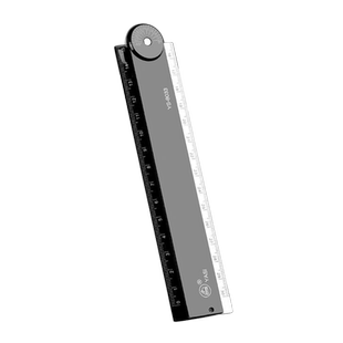 折叠尺子小学生用专多功能30厘米长直尺带波浪线格尺绘画带几何图形可画五角星菱形圆形儿童套装文具套尺8033