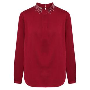 【复古气质钉珠衬衫】BBLLUUEE/粉蓝衣橱2025秋装长袖立领衬衣女