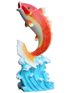 玻璃钢发光锦鲤鱼雕塑美陈装置