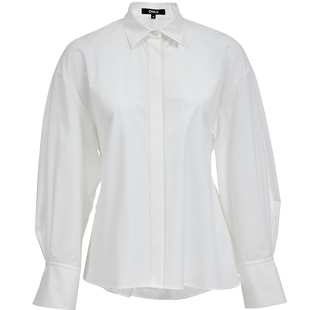 ONLY2026春季新款设计感优雅背后扭结纯色挺括收腰翻领衬衫上衣女