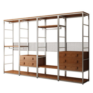 纯实木衣柜新款2025爆款卧室家用衣橱金属铁艺钢架结构定制衣帽间