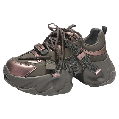 达芙妮老爹鞋厚底增高春秋系带