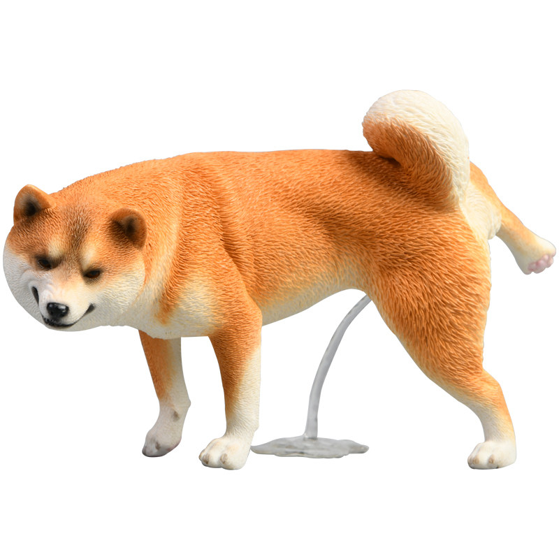 JXK柴犬模型沙雕搞怪创意柴犬拉屎手办树脂车摆件 家居桌面装饰品