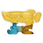 周六福黄金计价足金金龙鱼金片聚财金雕工艺黄金摆件收藏新年礼物