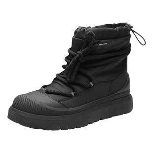 棉鞋男冬季加绒加厚马丁靴子黑色保暖高帮防寒棉靴户外厚底雪地靴