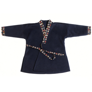 毛小姐 原创秋冬70羊毛明制交领汉服大衣 黑色葫芦纹男女亲子年服