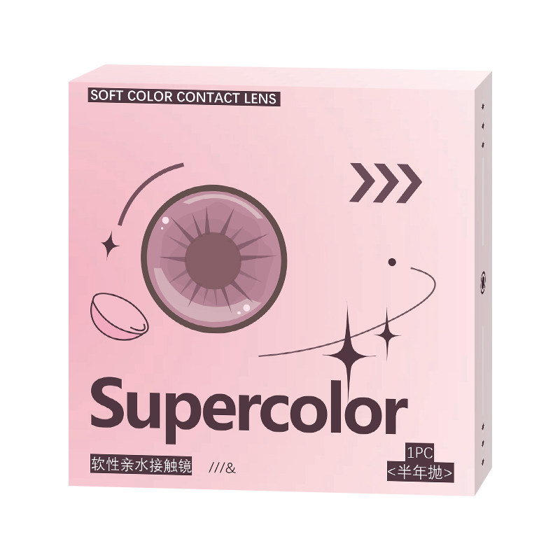Supercolor美瞳超大引力定轴高光半年抛2片彩色隐形