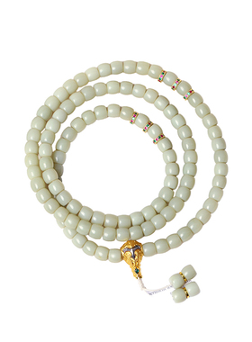 天然和田玉新疆料沙枣青直切多圈原创手链 佛珠链 玉石手串饰品