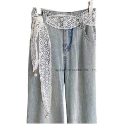 珍珠吊坠裤子裙子蕾丝腰带腰绳