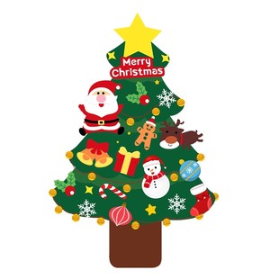 diy毛毡圣诞树挂件儿童手工装饰品材料包玩具圣诞小礼物墙角客厅