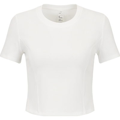 本来BENLAI女士短款圆领t恤女修身运动休闲短袖上衣