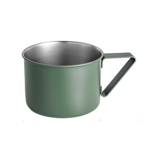 日本进口elfin户外露营咖啡杯不锈钢马克杯喝水杯纯色带把手小号