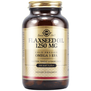 美国进口solgar有机亚麻籽油a亚麻酸软胶囊omega3不饱和脂肪酸