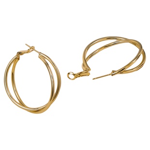 高级大气圈圈螺旋耳夹女无耳洞独特漂亮双层耳环新款耳圈夸张耳饰