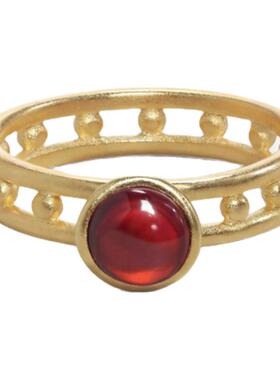 LOPHNE石榴石k金闭口戒指