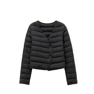 雅鹿轻薄V领短款羽绒服内胆女款