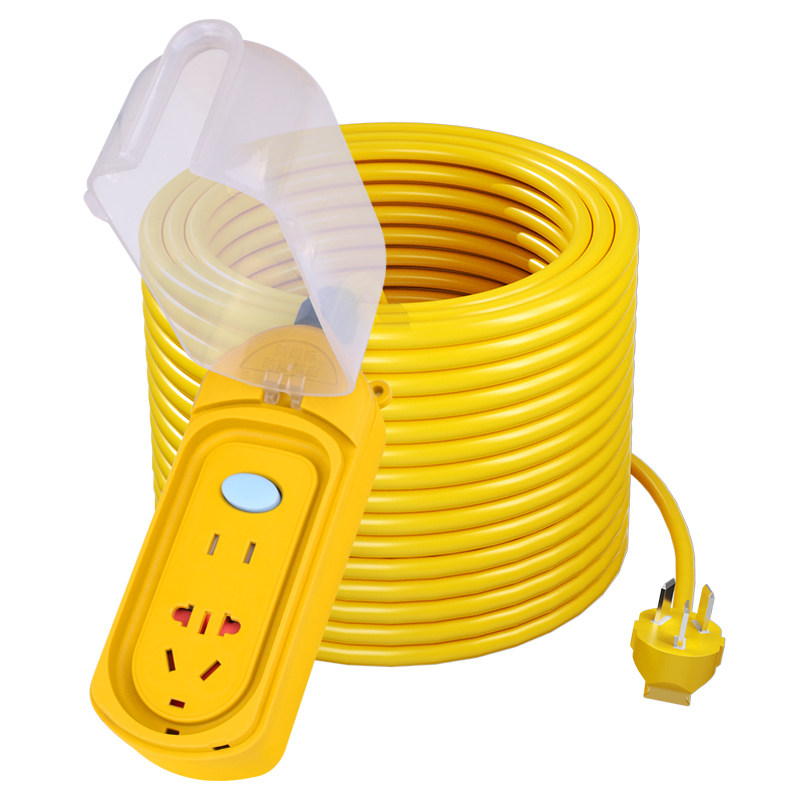 电动电瓶摩托车充电延长线户外防水插座插排10/15/20/30米拖线板