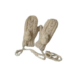 丁走走/全手工温暖加绒连指挂脖手套女冬季日系保暖可爱加厚手套