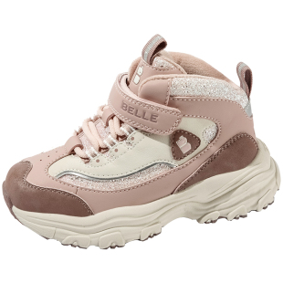 百丽童鞋男女童加绒运动鞋冬季保暖时尚轻便老爹鞋软底儿童跑步鞋