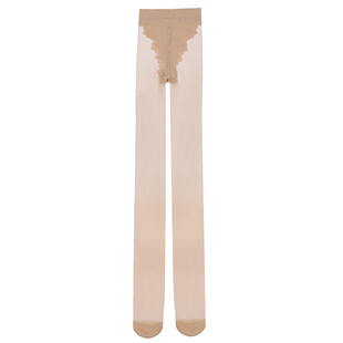 4双浪莎丝袜隐形比基尼性感黑丝袜 夏季提花连裤袜薄款打底袜女