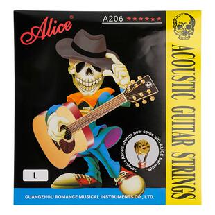 Alice爱丽丝吉他民谣琴弦A206磷铜木吉他1弦一铉一套6根玄线全套
