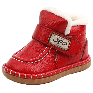 冬季男宝宝棉鞋加绒加厚婴儿鞋子1一3岁女小童保暖软底学步鞋冬鞋