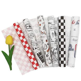 淋膜防油纸食品级包装纸三明治汉堡饭团纸面包蛋糕隔油纸垫盘油纸