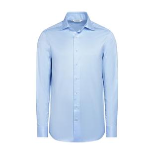 SUITSUPPLY秋季浅蓝色Traveller棉宽展领男士衬衫