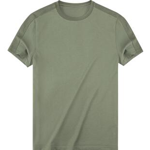 MrBu布先生棱形格纹织带男款短袖t恤夏季垂坠抗皱快干t恤AT11820