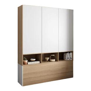 多层板原木色配套立柜 简约现代家用小户型卧室平开门衣柜