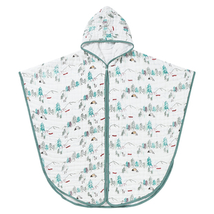 Nest Designs宝宝浴巾婴儿新生纱布超柔软吸水透气儿童连帽浴巾